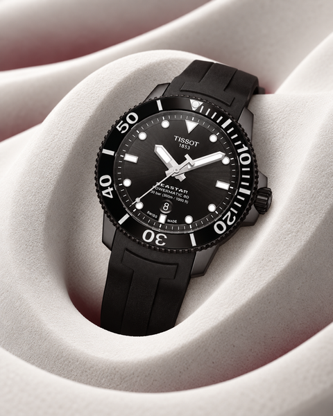 Tissot T120.407.37.051.00 Seastar 1000 Powermatic 80 Automatic 43 mm Black Dial Watch