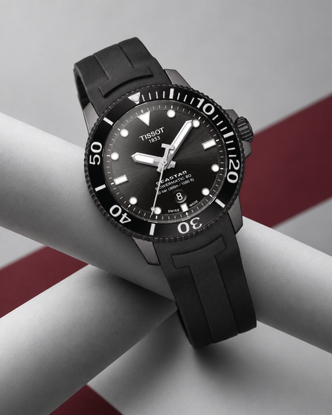 Tissot T120.407.37.051.00 Seastar 1000 Powermatic 80 Automatic 43 mm Black Dial Watch