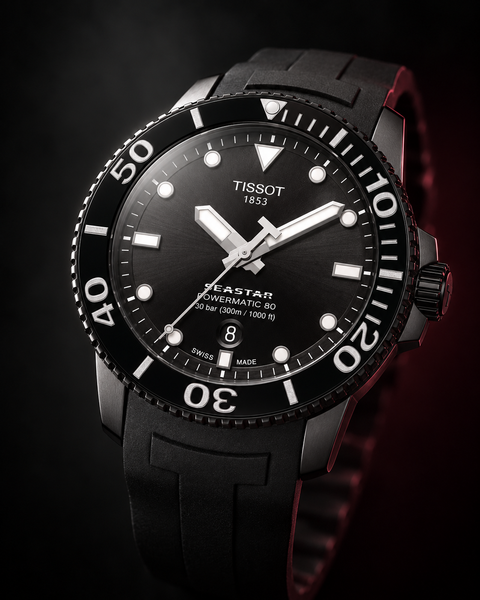 Tissot T120.407.37.051.00 Seastar 1000 Powermatic 80 Automatic 43 mm Black Dial Watch
