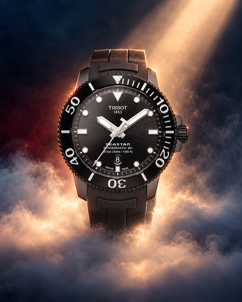Tissot T120.407.37.051.00 Seastar 1000 Powermatic 80 Automatic 43 mm Black Dial Watch