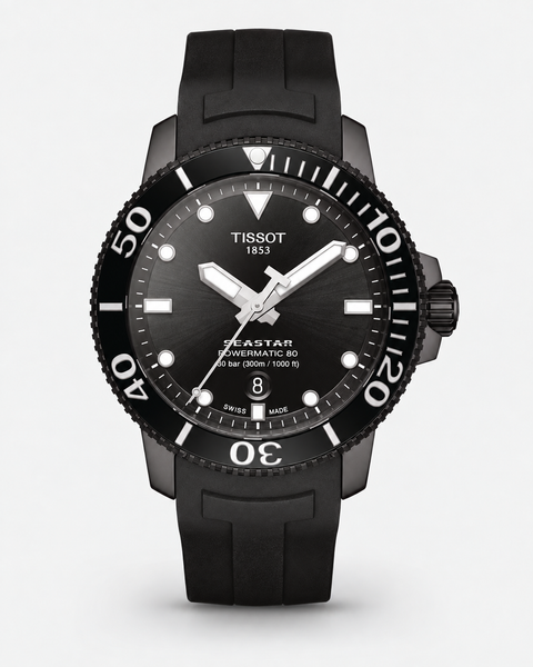 Tissot T120.407.37.051.00 Seastar 1000 Powermatic 80 Automatic 43 mm Black Dial Watch