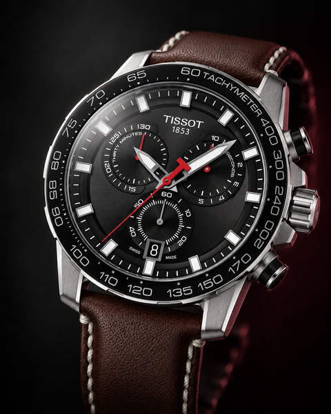 Tissot T125.617.16.051.01 Supersport Chrono Quartz 45.5 mm Black Dial Watch