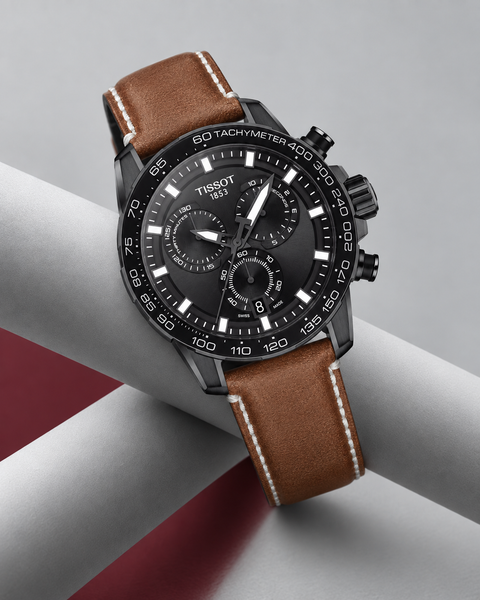 Tissot T125.617.36.051.01 Supersport Chrono Quartz 45.5 mm Black Dial Watch