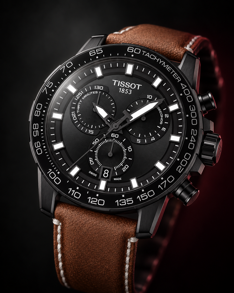 Tissot T125.617.36.051.01 Supersport Chrono Quartz 45.5 mm Black Dial Watch
