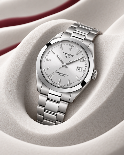 Tissot T127.407.11.031.00 Gentleman Powermatic 80 Silicium Automatic 40 mm Silver Dial Watch