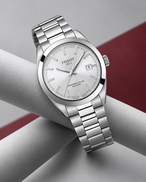 Tissot T127.407.11.031.00 Gentleman Powermatic 80 Silicium Automatic 40 mm Silver Dial Watch