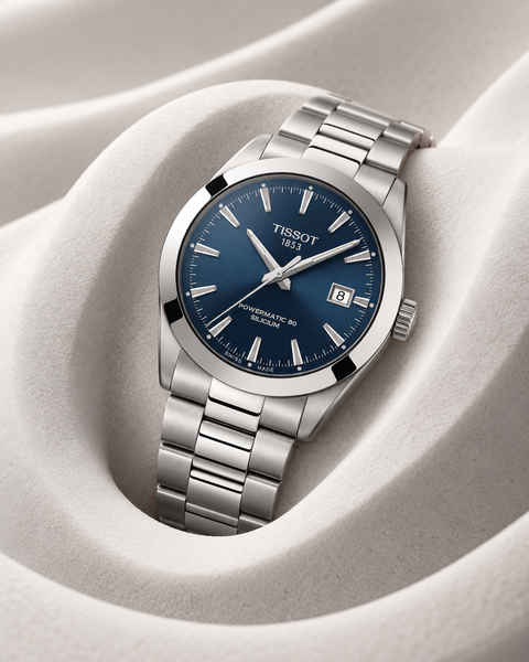Tissot T127.407.11.041.00 Gentleman Powermatic 80 Silicium Automatic 40 mm Blue Dial Watch