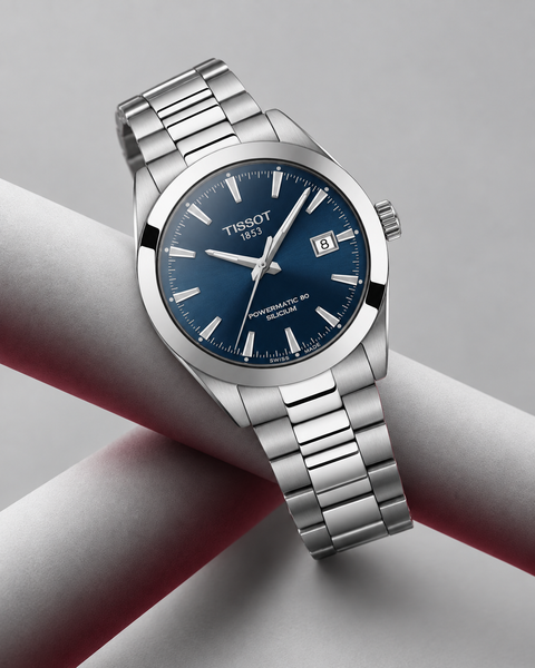 Tissot T127.407.11.041.00 Gentleman Powermatic 80 Silicium Automatic 40 mm Blue Dial Watch