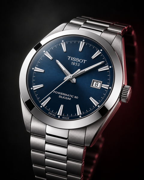 Tissot T127.407.11.041.00 Gentleman Powermatic 80 Silicium Automatic 40 mm Blue Dial Watch