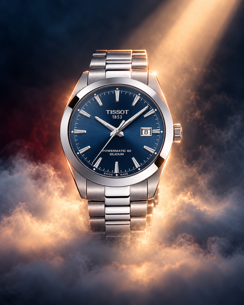 Tissot T127.407.11.041.00 Gentleman Powermatic 80 Silicium Automatic 40 mm Blue Dial Watch