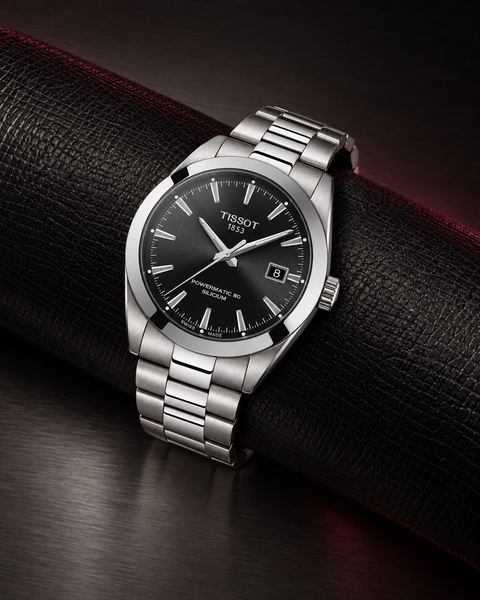 Tissot T127.407.11.051.00 Gentleman Powermatic 80 Silicium Automatic 40 mm Black Dial Watch