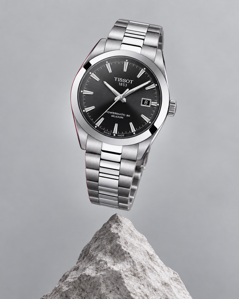 Tissot T127.407.11.051.00 Gentleman Powermatic 80 Silicium Automatic 40 mm Black Dial Watch