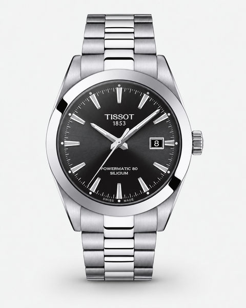 Tissot T127.407.11.051.00 Gentleman Powermatic 80 Silicium Automatic 40 mm Black Dial Watch