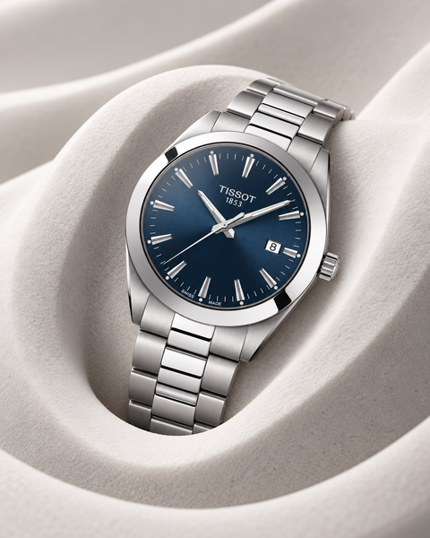 Tissot T127.410.11.041.00 Gentleman Quartz 40 mm Blue Dial Watch