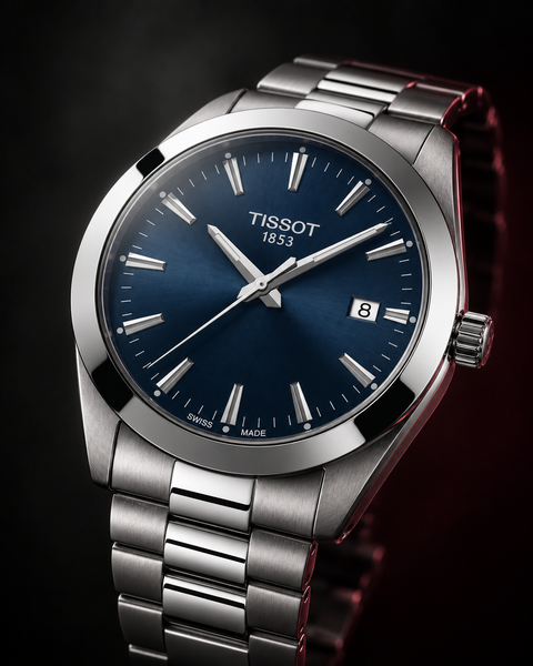 Tissot T127.410.11.041.00 Gentleman Quartz 40 mm Blue Dial Watch