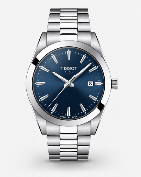 Tissot T127.410.11.041.00 Gentleman Quartz 40 mm Blue Dial Watch