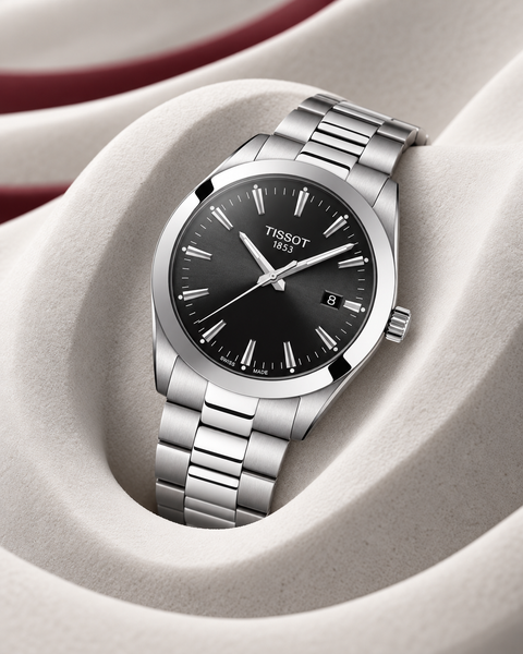 Tissot T127.410.11.051.00 Gentleman Quartz 40 mm Black Dial Watch