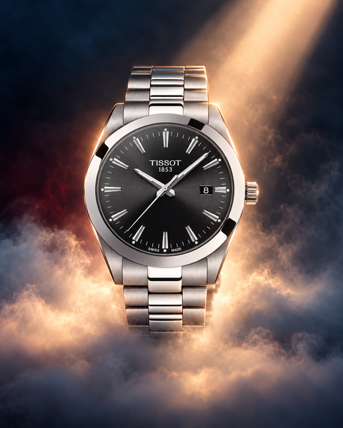 Tissot T127.410.11.051.00 Gentleman Quartz 40 mm Black Dial Watch