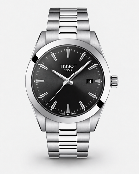 Tissot T127.410.11.051.00 Gentleman Quartz 40 mm Black Dial Watch